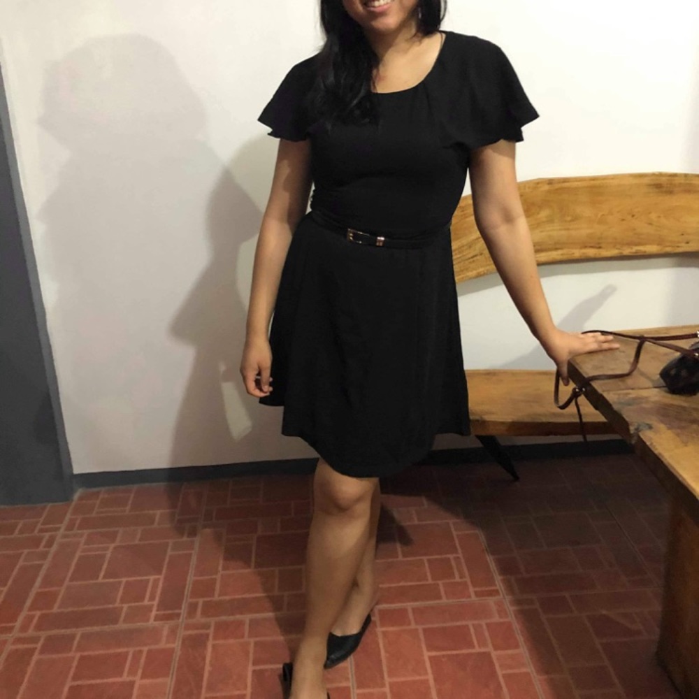 NWOT Zalora Black Dress with belt